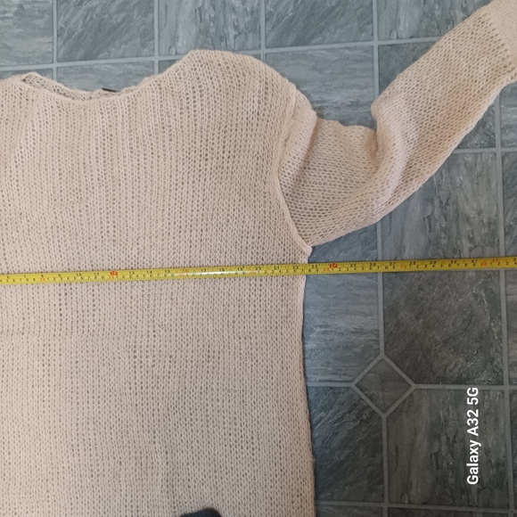 Free People Cream Knit Sweater Size M - Picture 8 of 11